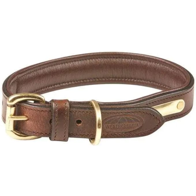 Gevoerde leren halsband Weatherbeeta