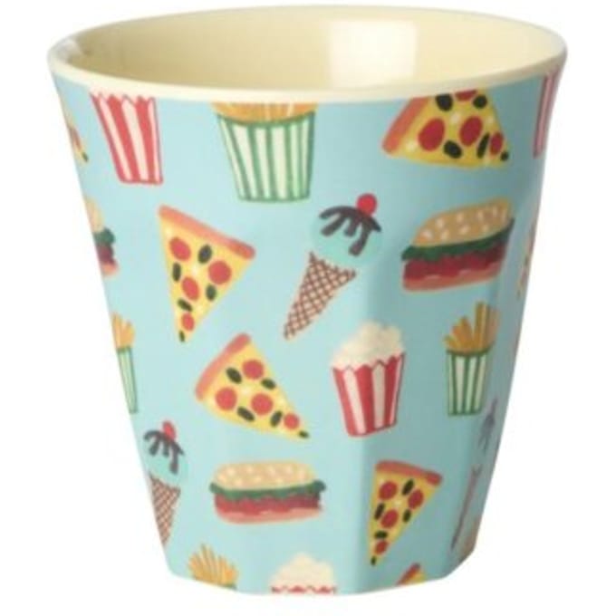 Rice melamine bekers met fun fair print, blauw, 160 ml