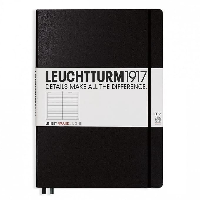 Leuchtturm1917 Notitieboek XL - Master Slim Gelinieerd - Zwart