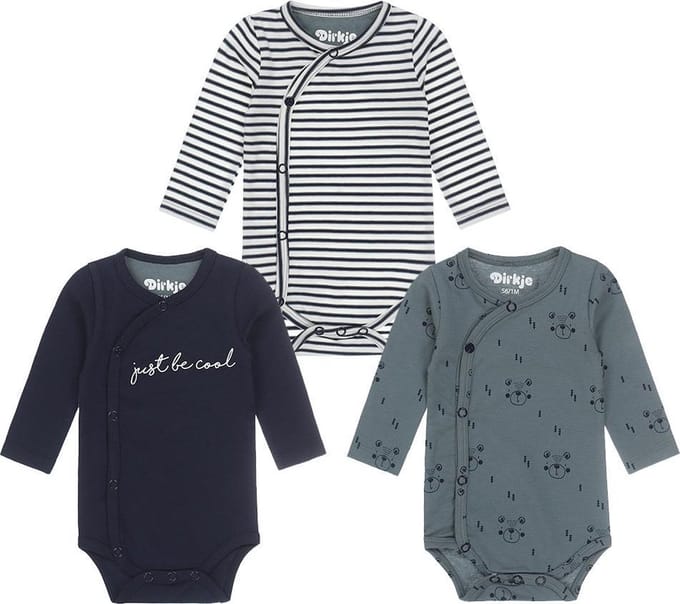 Dirkje Baby Jongens 3 Pack Rompertje - Maat 74/80