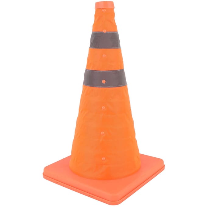 Cône de signalisation 17,72 pouces Réfléchissant Portable Orange vif Polyvalent Pliable Cône de route pour garage gray