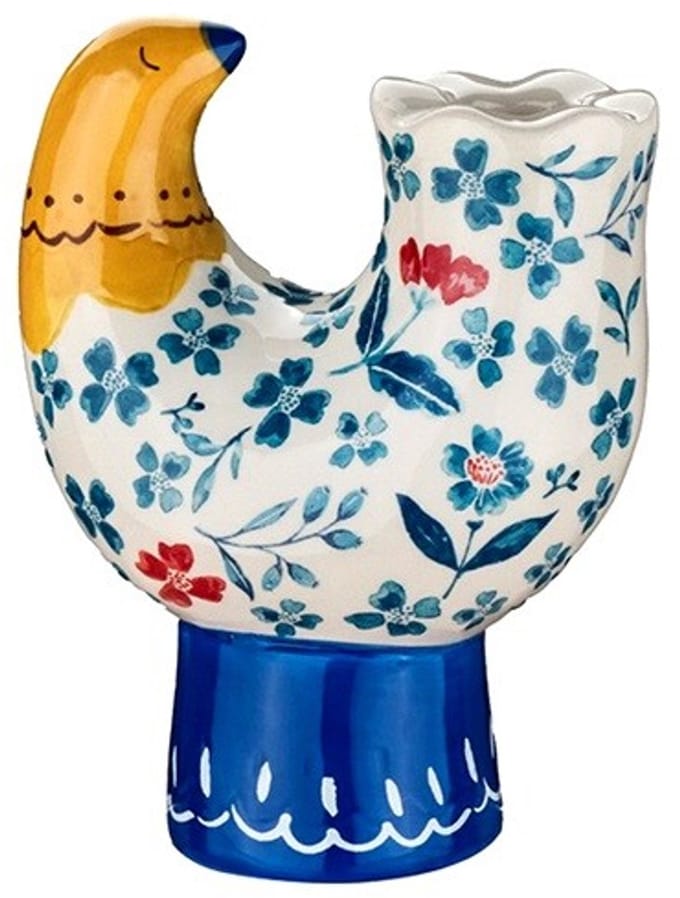 Aardewerk vaas floral bird