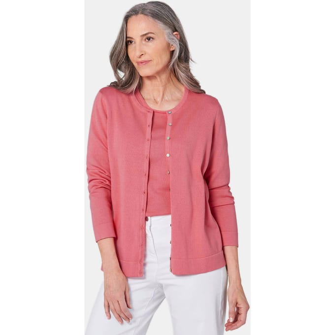 Tricot ensemble - koraalrood - Gr. 46 van Goldner Fashion
