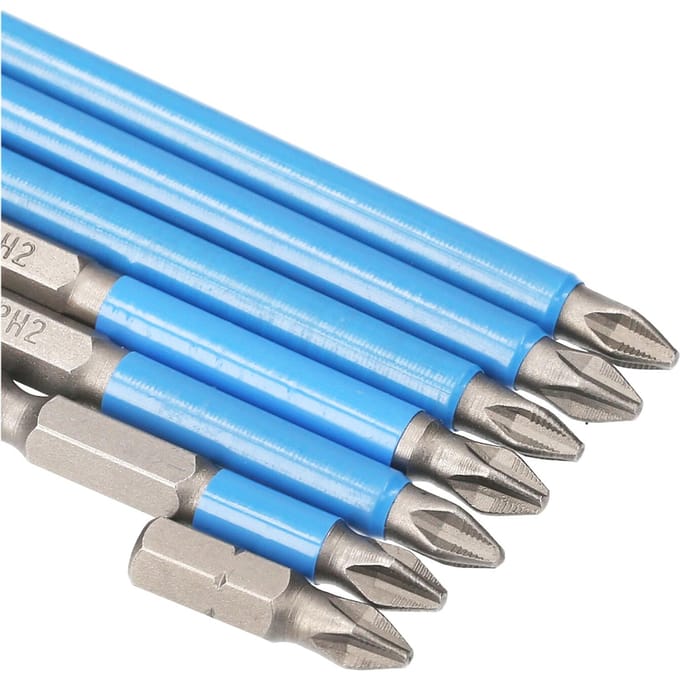 7-delige Boorset Elektrische Boorbits Schroevendraaierbits Antislip Mag-netische PH2 Bits Set voor blauw