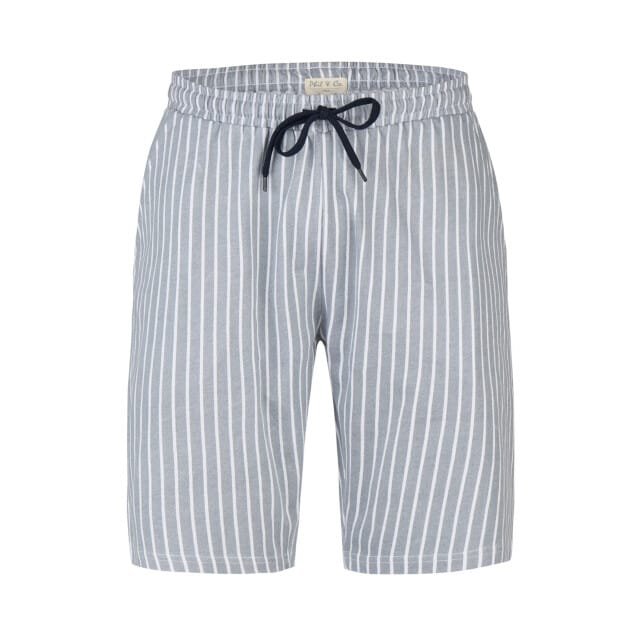 Phil & Co Heren Shortama Korte Pyjama Set Donkerblauw/Grijs Gestreept - Maat M