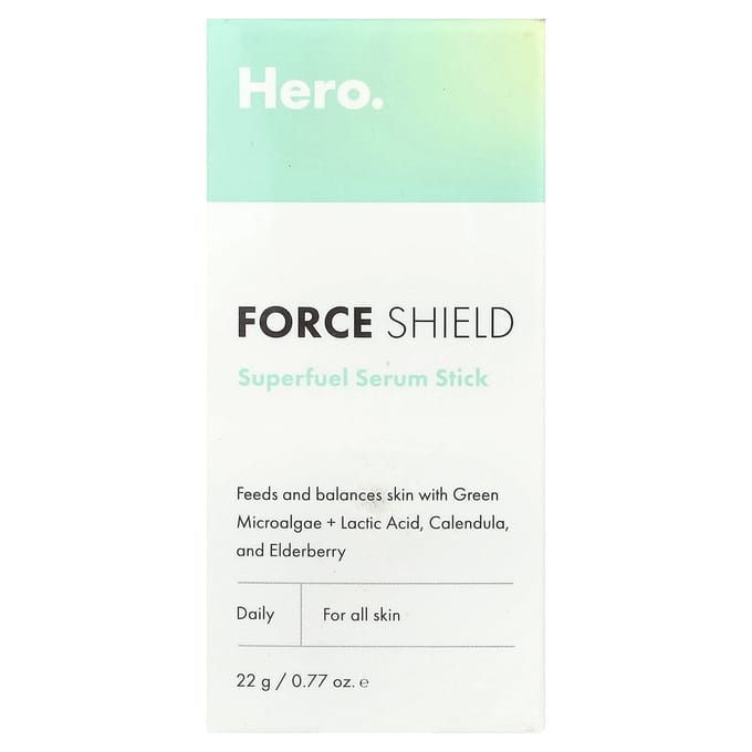 Hero Cosmetics, Force Shield, Super Fuel Serum Stick, 0.77 oz (22 g) white