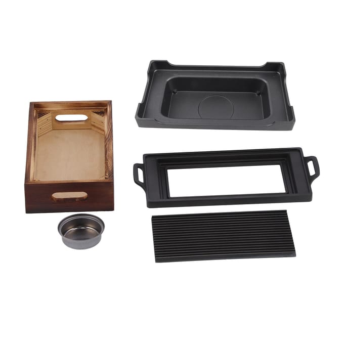 Multifunctionele Barbecue Bakplaat Rookvrije Anti-aanbak Barbecueplaat BBQ Grill Pan black