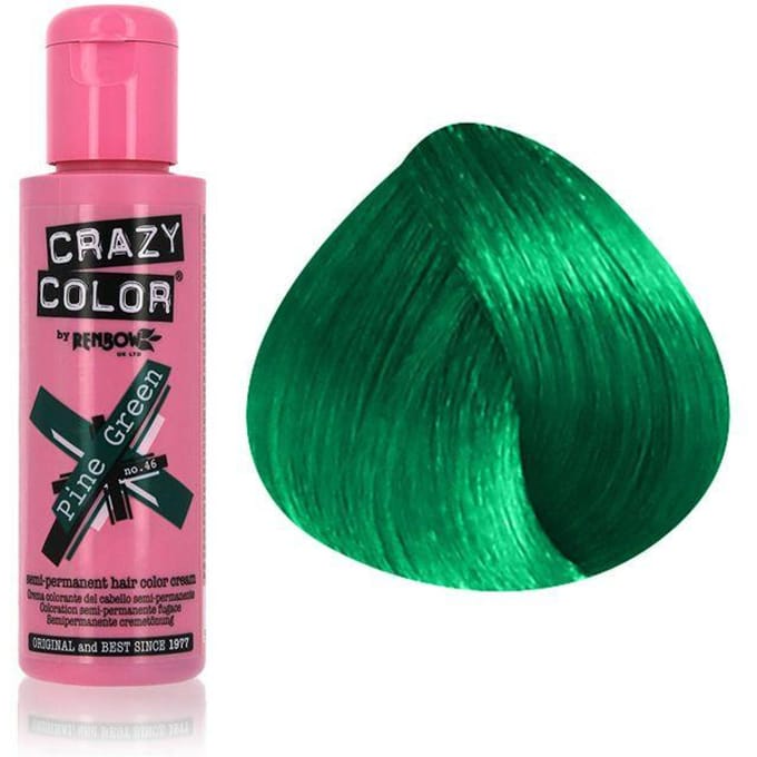 Crazy Color Semi-Permanent Hair Color Cream 46 Pine Green 100ml