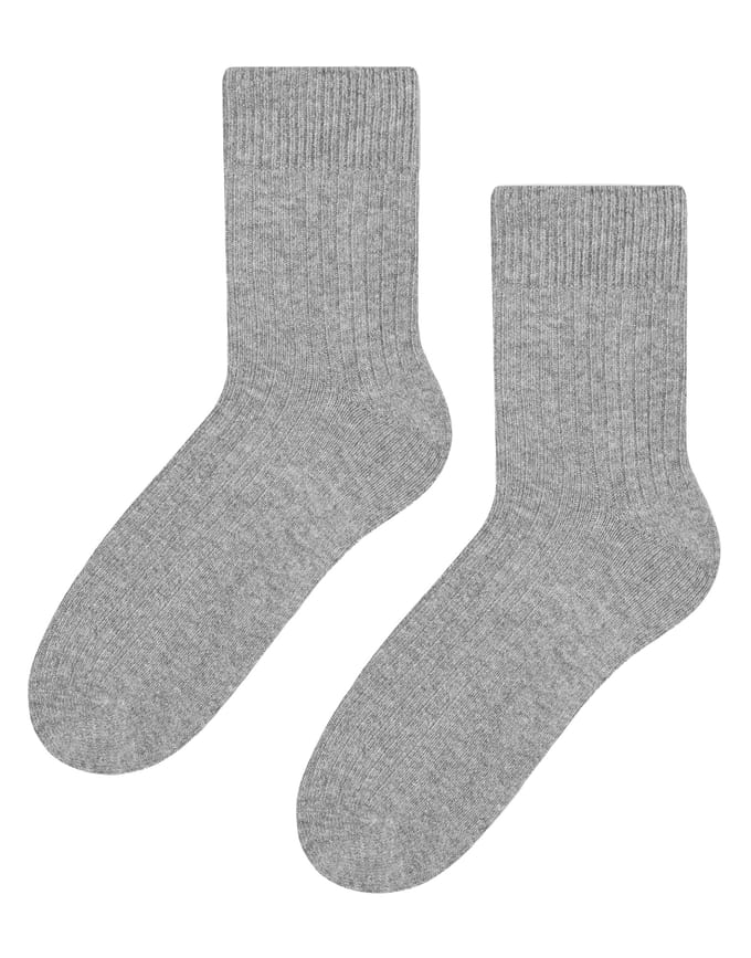Steven - 3 Paar Multipack Dames Wol Gebreide Sokken | Warme Kousen Jurk Sokken - Grijs
