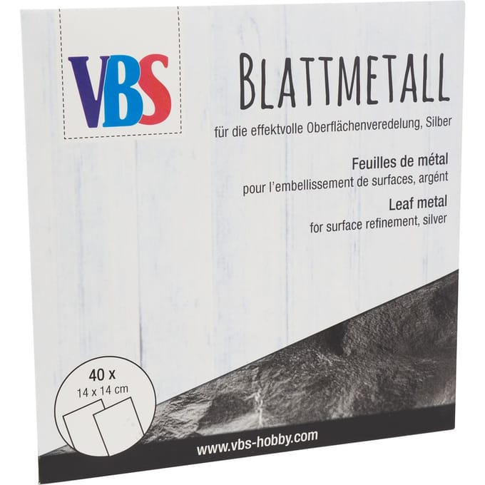 VBS Metaalblad, 40 vellen - Zilverkleurig