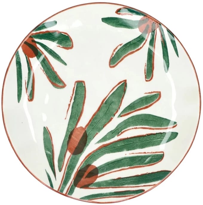 Pomax Mykonos plat bord D20.3cm deco groen