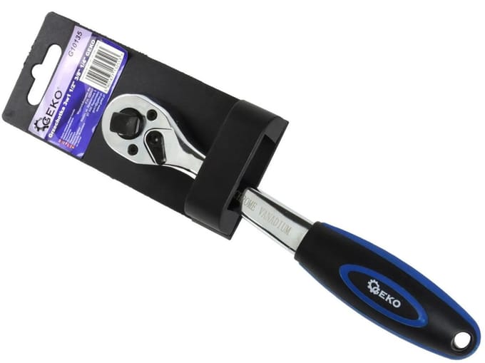 GEKO 3-in-1 ratel - offset ontwerp - 72-tands mechanisme - ergonomische grip - 205 mm