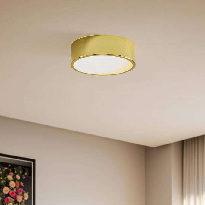 Lamkur Kimban plafondlamp van metaal, Ø 26 cm, goudkleurig
