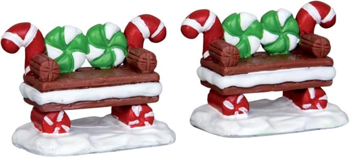 Lemax Peppermint Cookie Bench