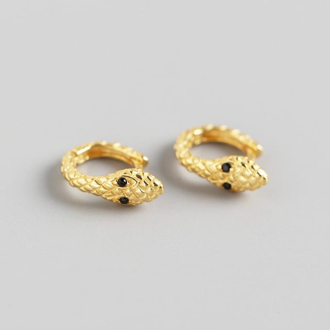 Oorbel .925 Silver snake ring 0.8x8 - goud - LMPiercings