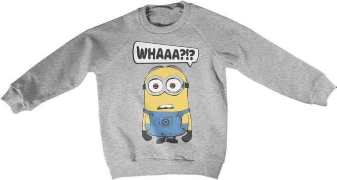 Minions Sweater/trui kids -Kids tm 4 jaar- Whaaa?!? Grijs