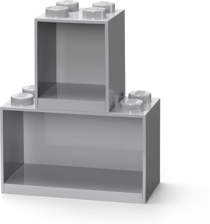 LEGO - Iconic Wandschap Brick 4 en 8 - Polypropyleen - Grijs