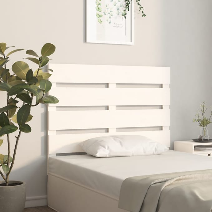 vidaXL - Hoofdbord - 75x3x80 - cm - massief - grenenhout - wit