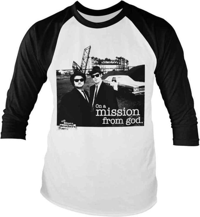 The Blues Brothers Raglan top -M- Photo Wit/Zwart