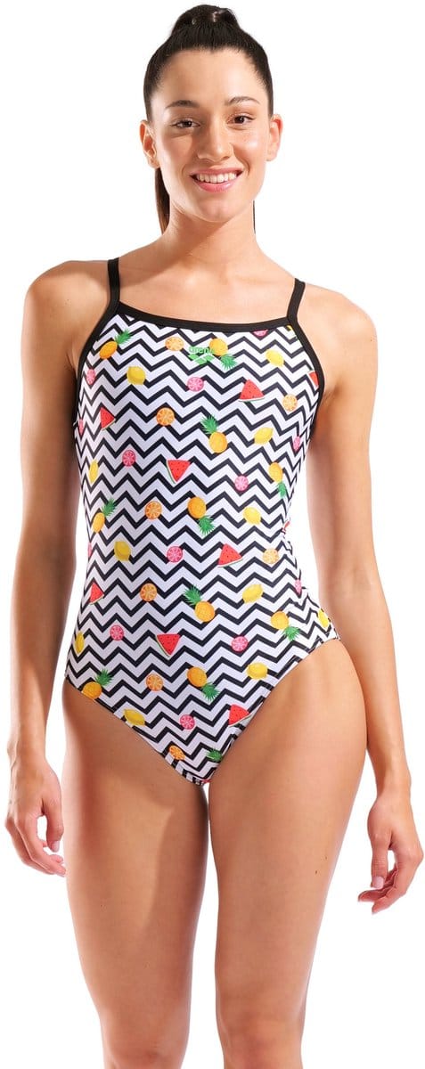 Arena Dames badpak Fruits Lightdrop Back wit/multi-zwart