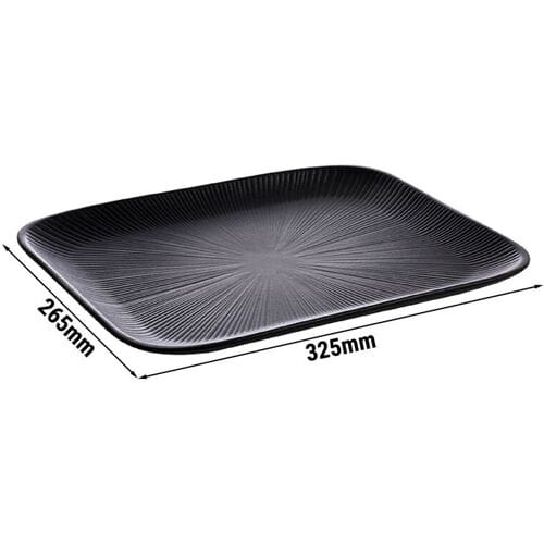 GGM Gastro (6 Stück) GN-Tablett 1/2 - NERO - Melamin - Höhe: 25mm - Schwarz