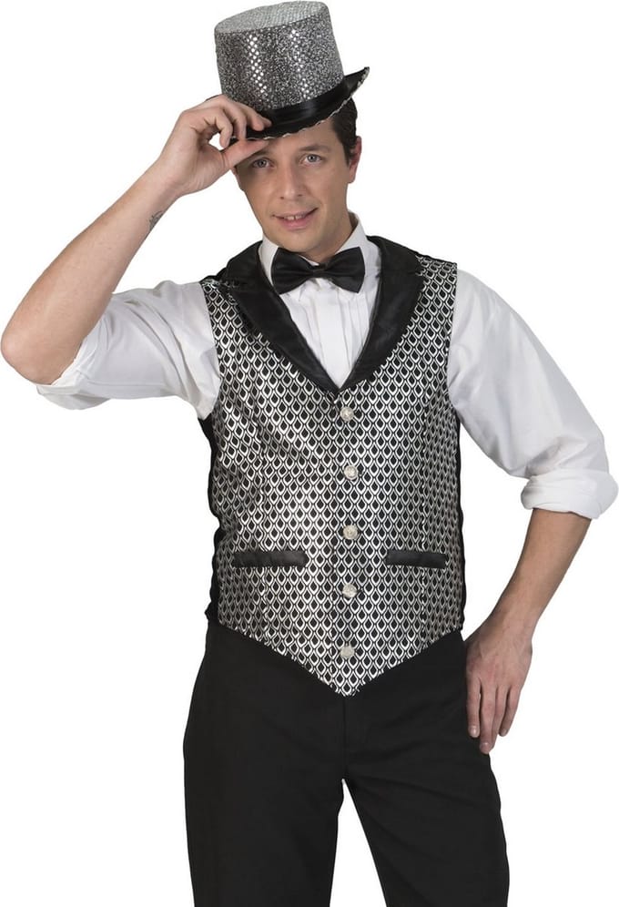 Disco Gilet Herman zilver heren