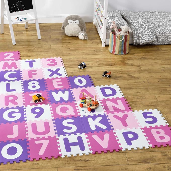 Kinderpuzzelmat - Juna - 36-delig - Bestaande uit letters & cijfers