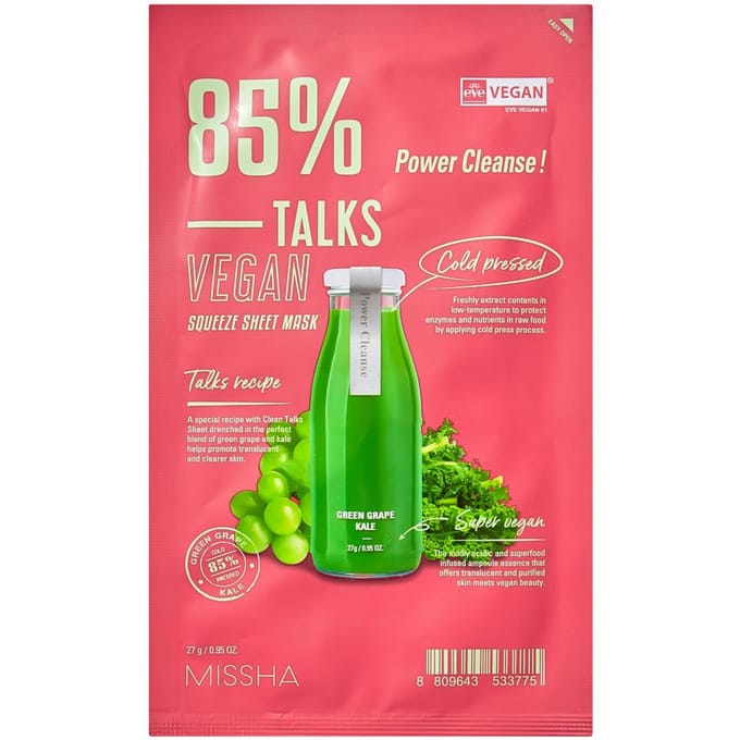 MISSHA - Talks Vegan Squeeze Sheet Mask - 7 Types Power Cleanse