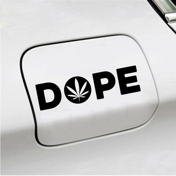 Bumpersticker - Dope - 4,5 X 17 - Zwart