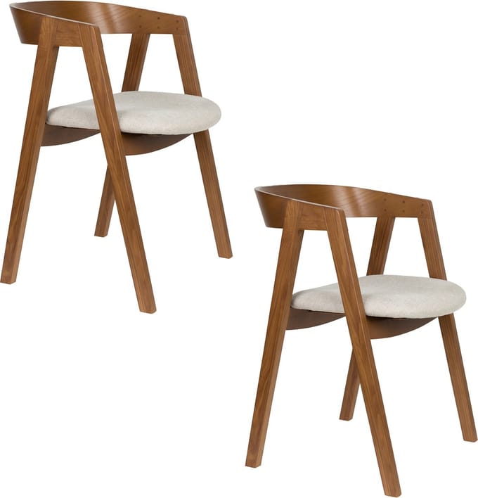 Zuiver Mads Eetkamerstoelen Donkerbruin - Set van 2