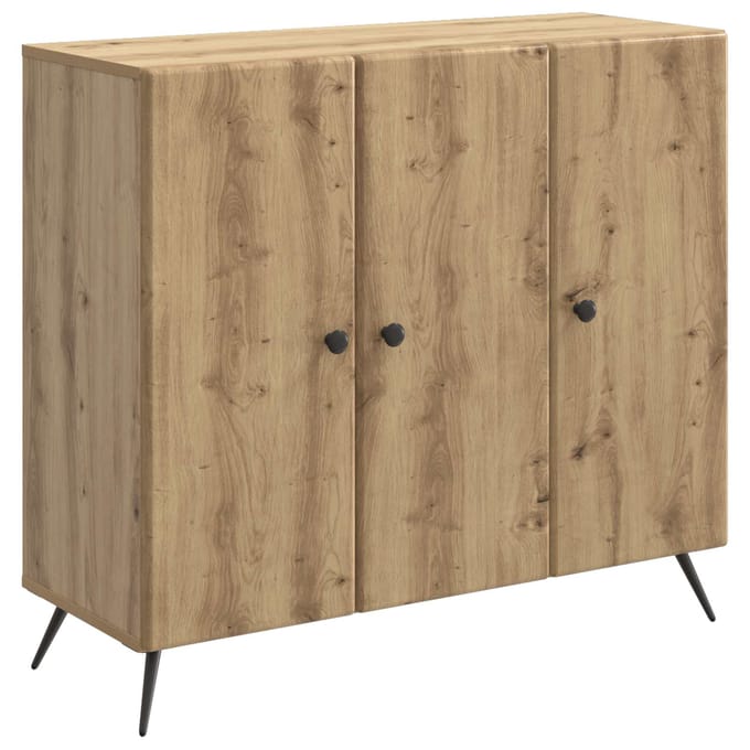 vidaXL - Dressoir - Artisanaal - eiken - 89 - x - 34,5 - x - 80 - cm - Bewerkt - hout