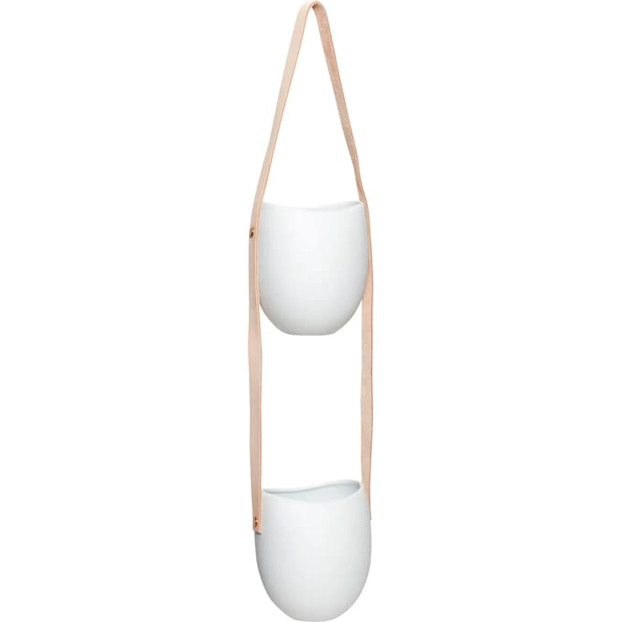 Hübsch 140304 Dubbele Bloempot - ø12xH60cm - Keramiek - Wit
