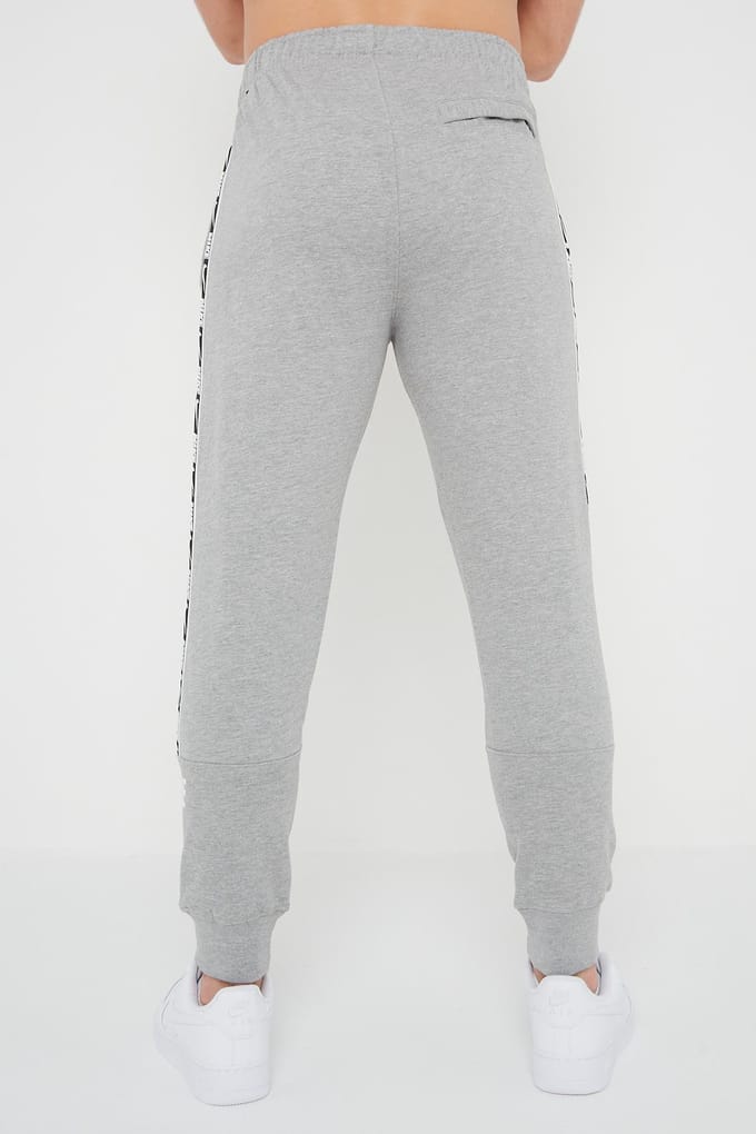 Nike Mens Repeat Taping Logo Fleece Cuffed Joggers in grijs