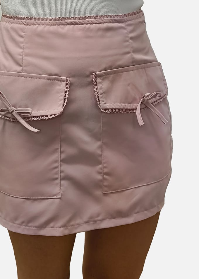 Roze Strikdetail Micro Minirok