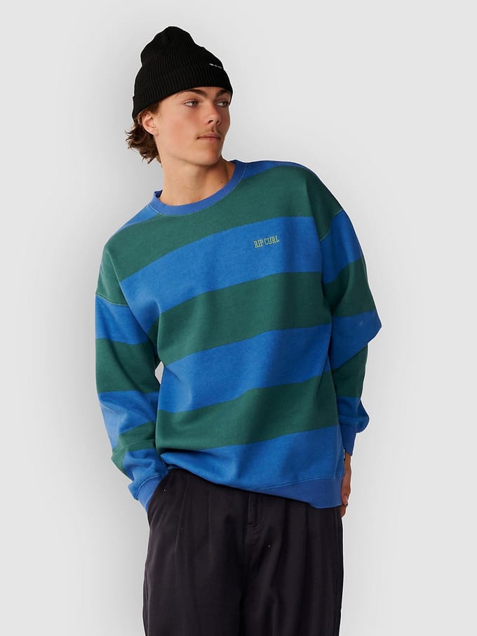 Rip Curl Disorder Stripe Crew Sweater blauw