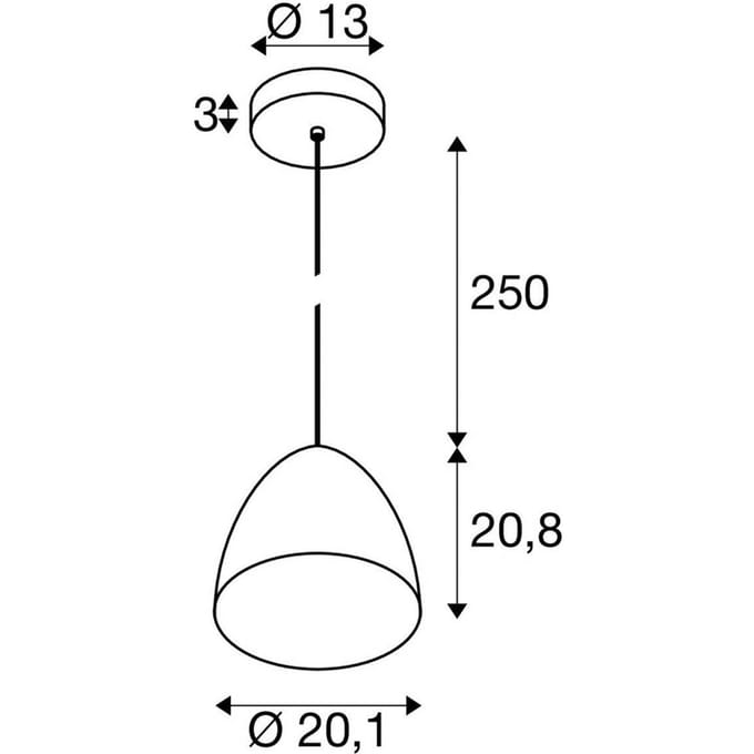 SLV hanglamp Para Cone, Ø 30 cm, zwart/goudkleurig