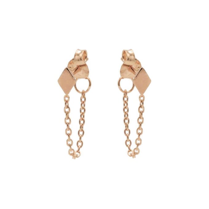 Karma Oorbellen Chain Diamond Rosé