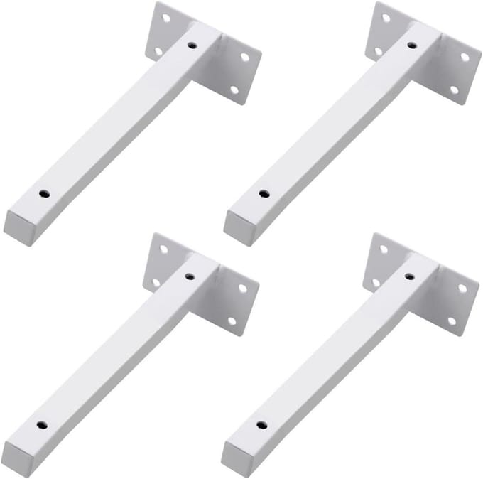 Plankbeugels - Steunen - Planken Ophangen - Verborgen Montage - 4 Stuks - Wit