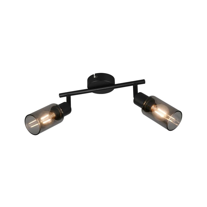Reality Leuchten Spot Mars, lengte 48 cm, matzwart, 2-lamps, metaal E14