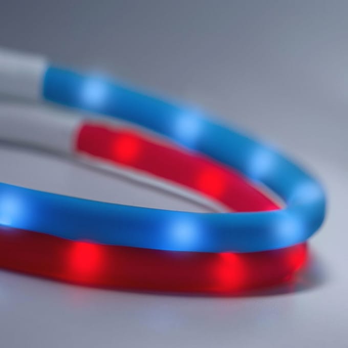 LED Hondenhalsband in Rood en Blauw - Oplaadbaar en Waterdicht