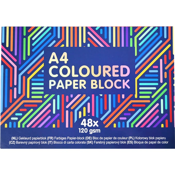 Wins Holland gekleurd papierblok A4 knutselpapier 48 vellen.