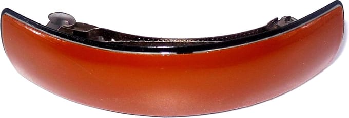 Patentspeld bruin met zwarte rand