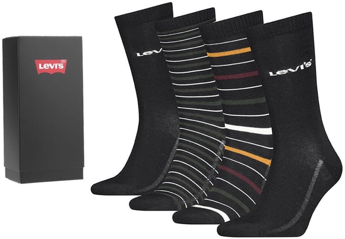 Levi's heren giftbox 4P sokken stripe multi