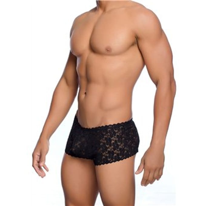 Mob Eroticwear Rose Lace Boy Short Black
