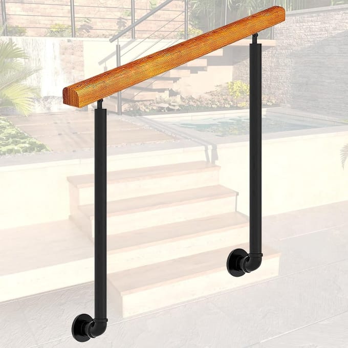 Trapleuning - Steunbeugel - Veiligheid Treden - Verstelbare Hoek - 85 cm Hoogte - Zwart
