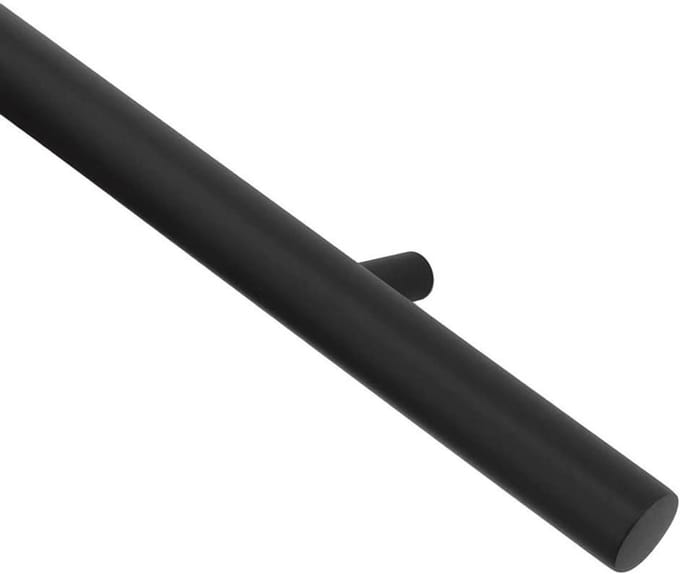 Vivol Design stalen leuning 80 cm zwart met 2 houders