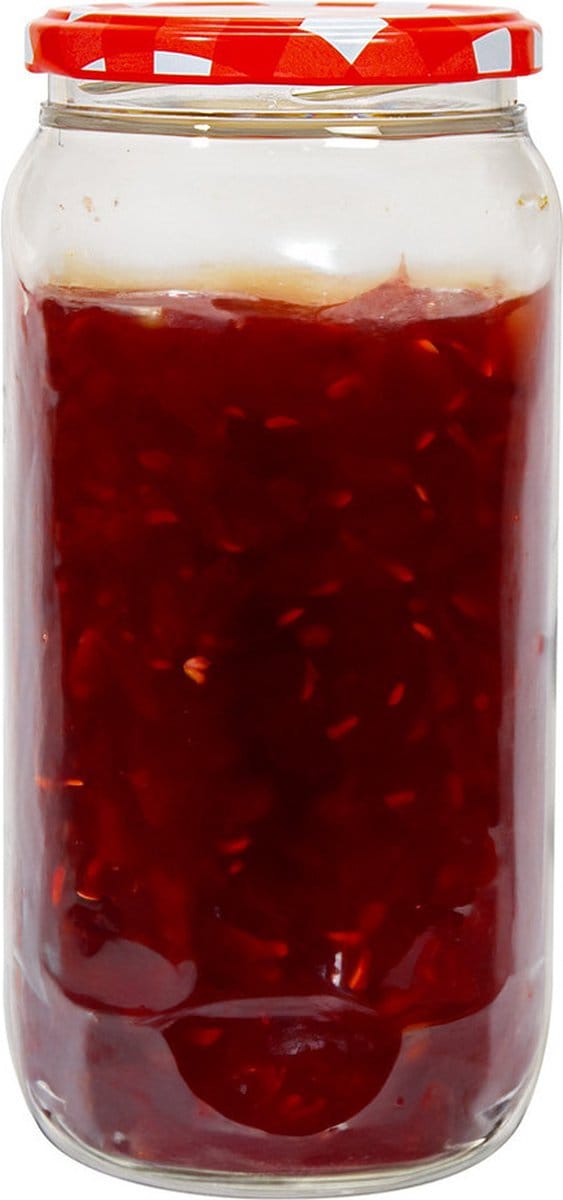 Hega Hogar Weckpot/voorraadpot Classico - 950 ml - kunststof - draaideksel - rood - D8 x H17 cm