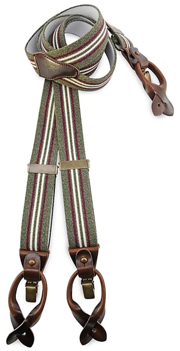 Sir Redman - Bretels - bretels Dock Worker groen - groen / bordeaux / ecru