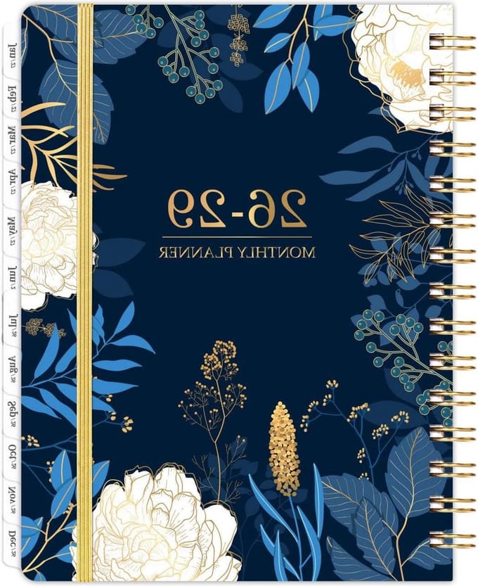 Maandplanner Kalender - 3 Jaar Planner - Langetermijn Planning - Maandelijkse Tabbladen - 6.3 x 8.4 Inch - Blauw