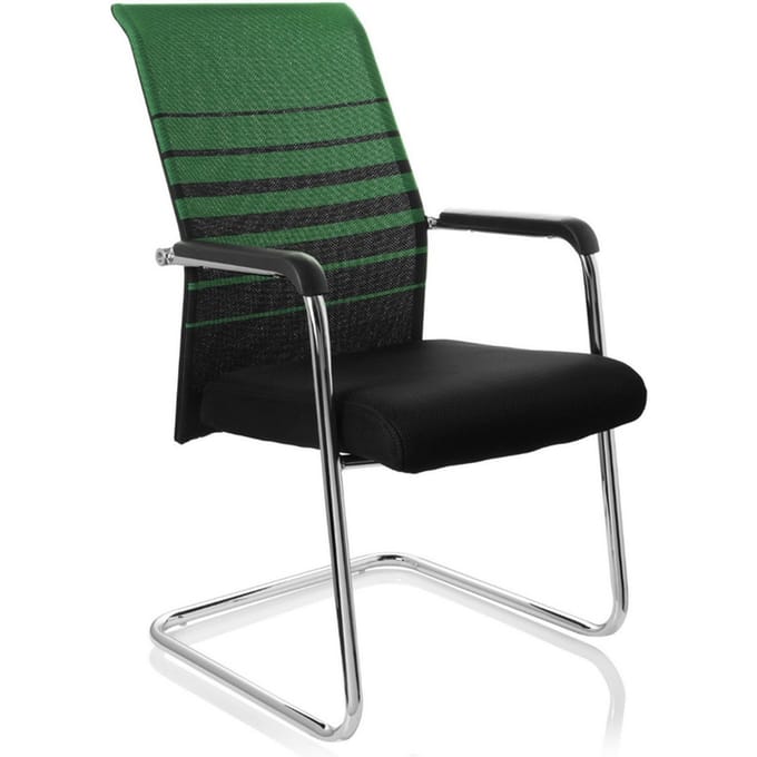 Vergaderstoel FALCONE V Stof Zwart / Groen hjh OFFICE